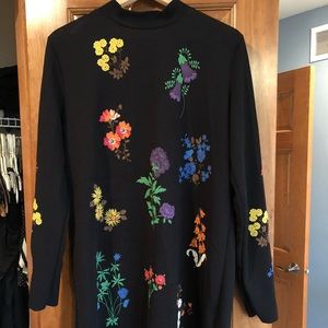 Zara black embroidered dress